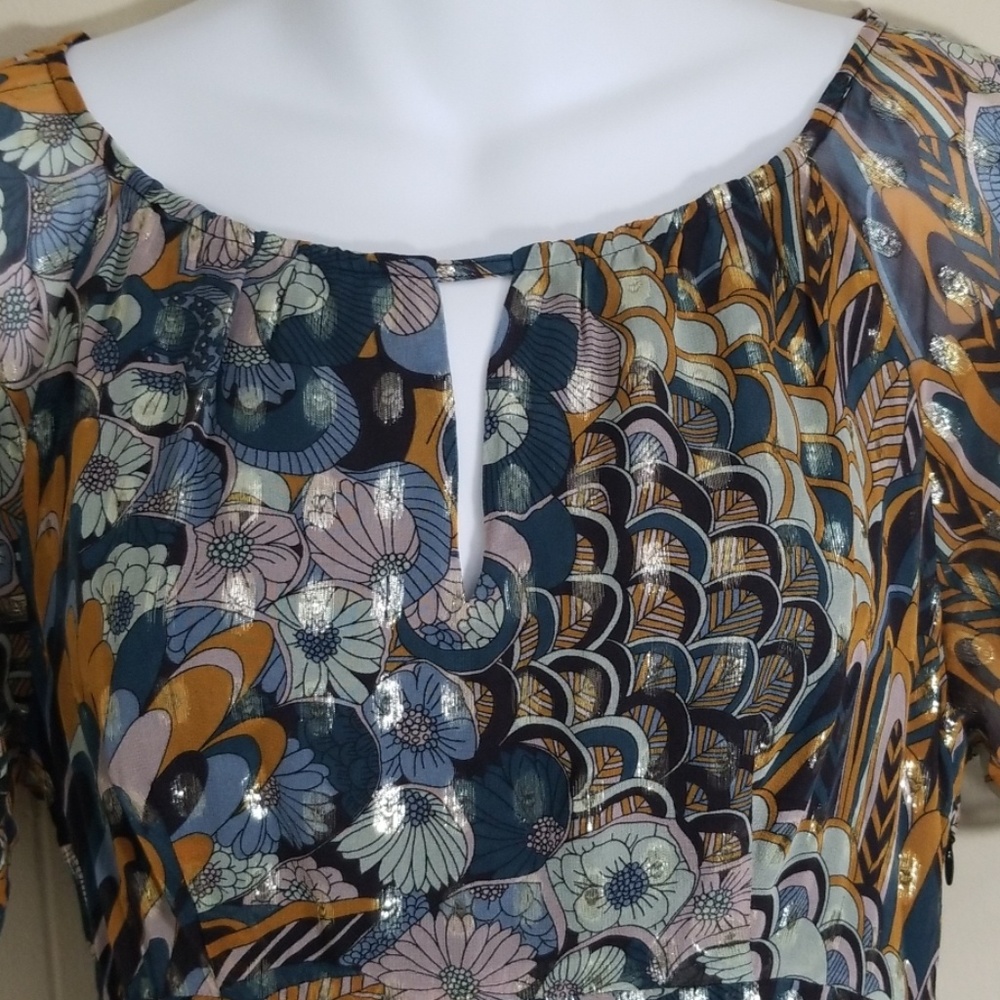 Anthropologie HD in Paris Peacock Prisma Top - Picture 3 of 8